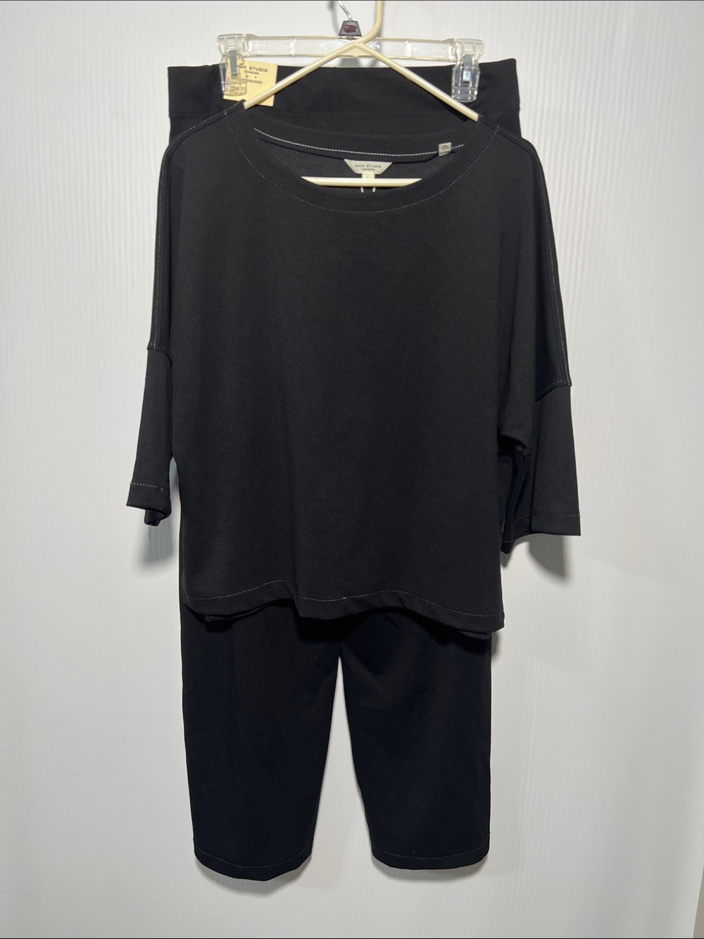 Max Studio Black Wide Leg Pants & Top Set NWT Size L